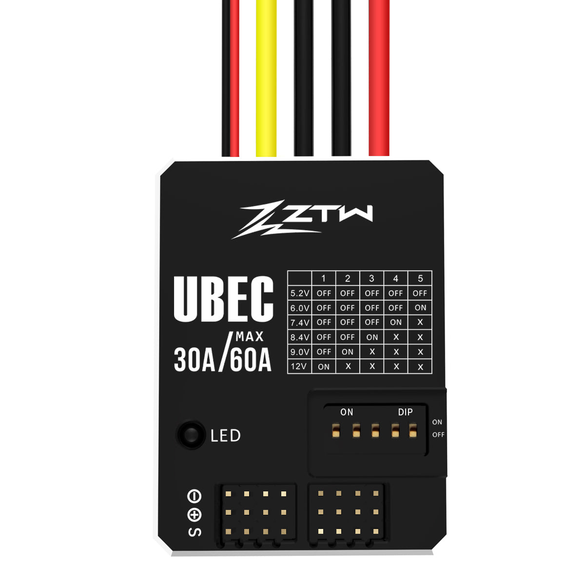 ZTW UBEC 30A HV 3-18S Adjustable Output Voltage 5.2V-12V External BEC