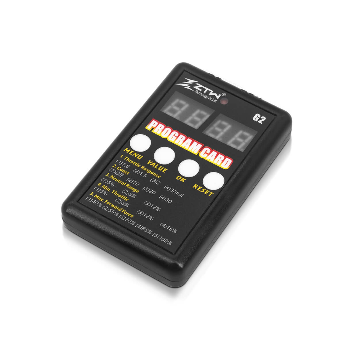 Carte de programme LED ZTW G2 pour le réglage des paramètres ESC de la série Beast G2