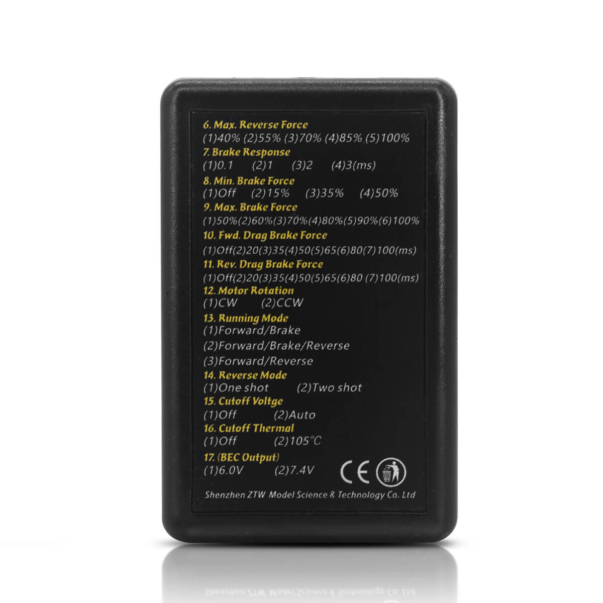Carte de programme LED ZTW G2 pour le réglage des paramètres ESC de la série Beast G2