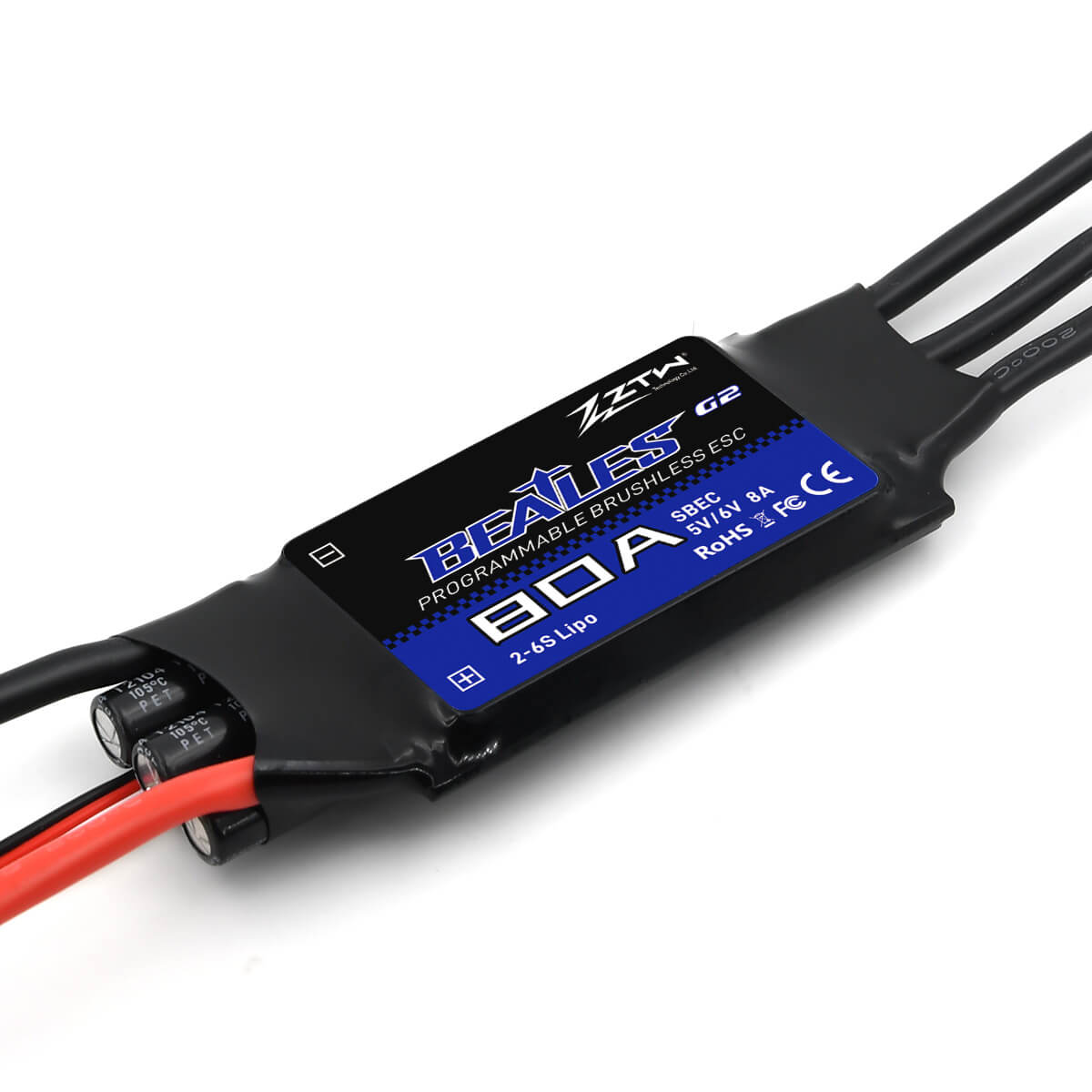 ZTW Beatles G2 80A ESC 2-6S SBEC For RC Airplane Fixed-wing