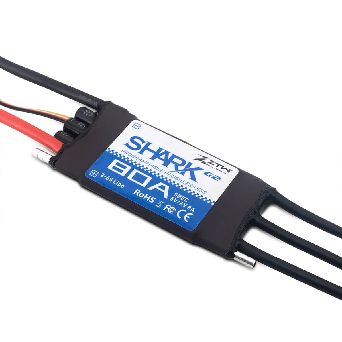 ZTW Shark G2 80A ESC 2-6S For RC Boat