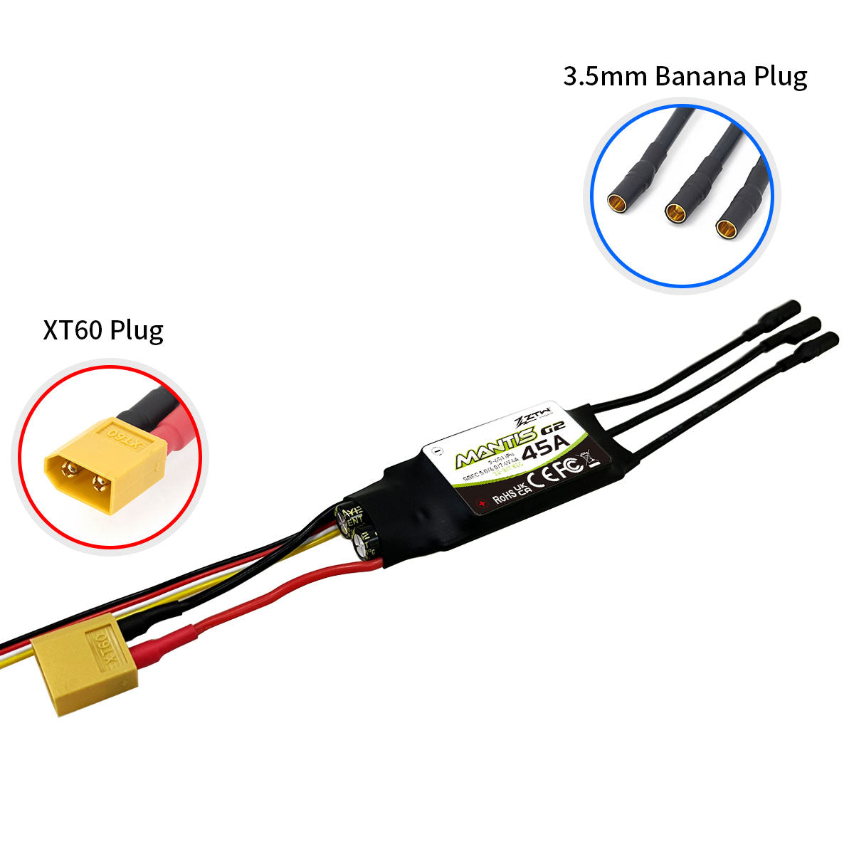 ZTW Mantis G2 45A ESC 2-6S SBEC For RC Airplane Fixed-wing