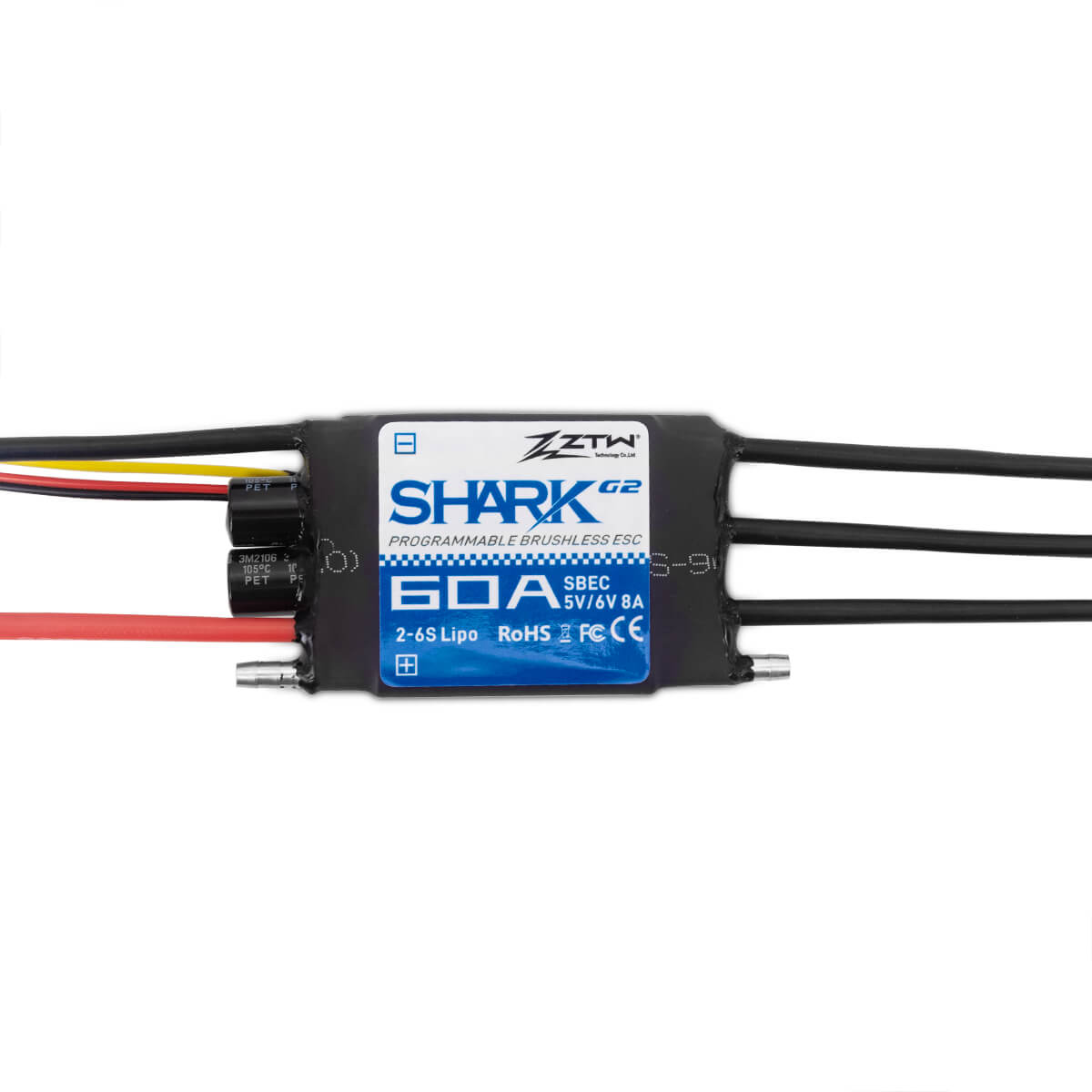 ZTW Shark G2 60A ESC 2-6S pour bateau RC 