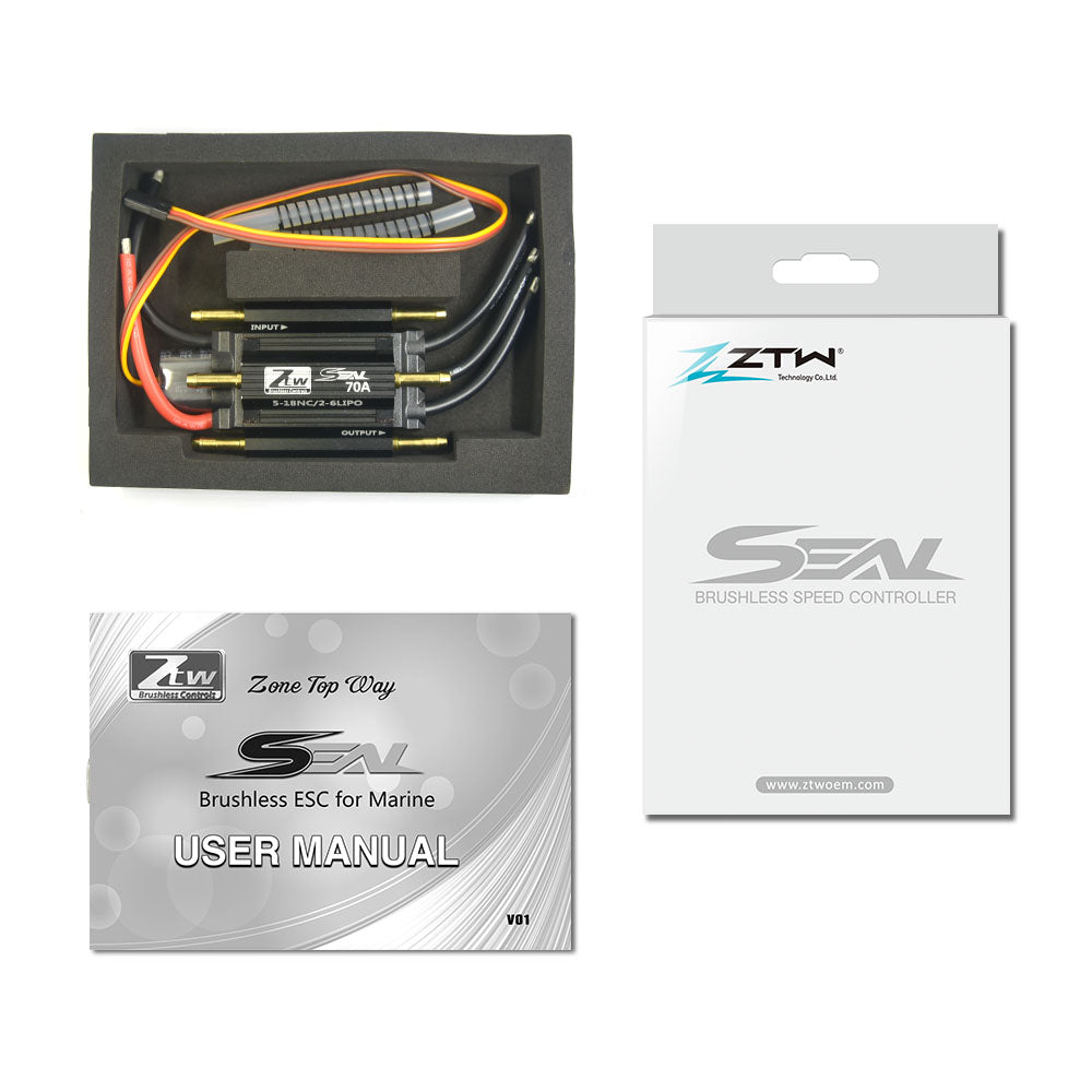 ZTW Seal 70A ESC 2-6S For RC Boat