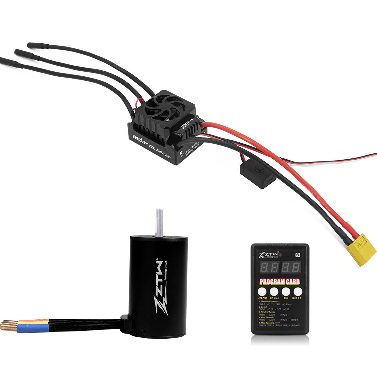 ZTW Beast G2 50A 2-3S ESC Sensorlos für 1/10 RC Car RTR