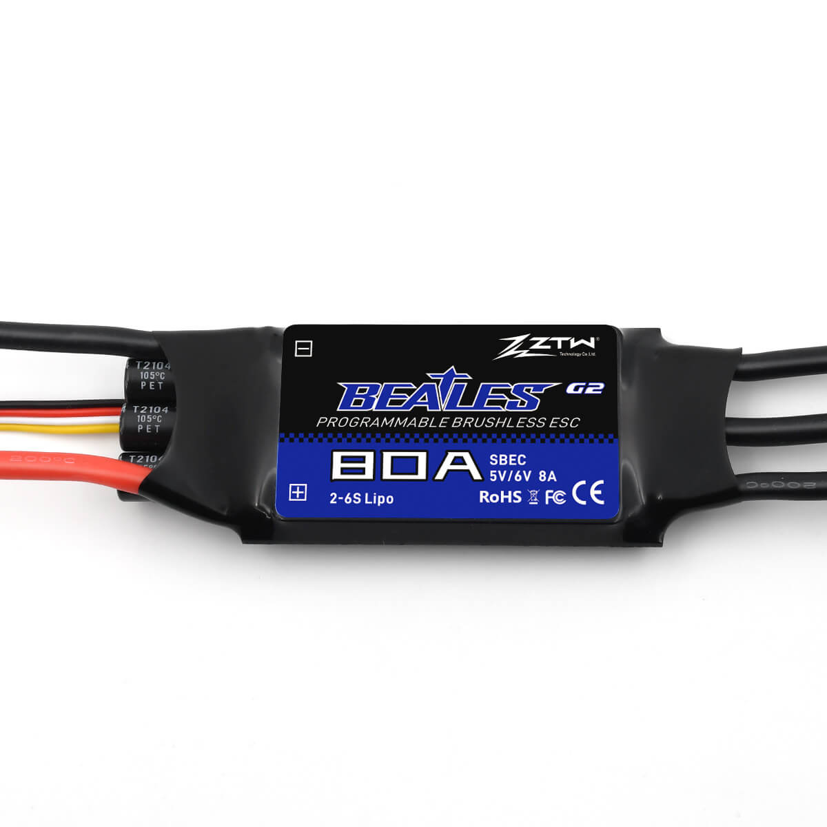 ZTW Beatles G2 80A ESC 2-6S SBEC For RC Airplane Fixed-wing