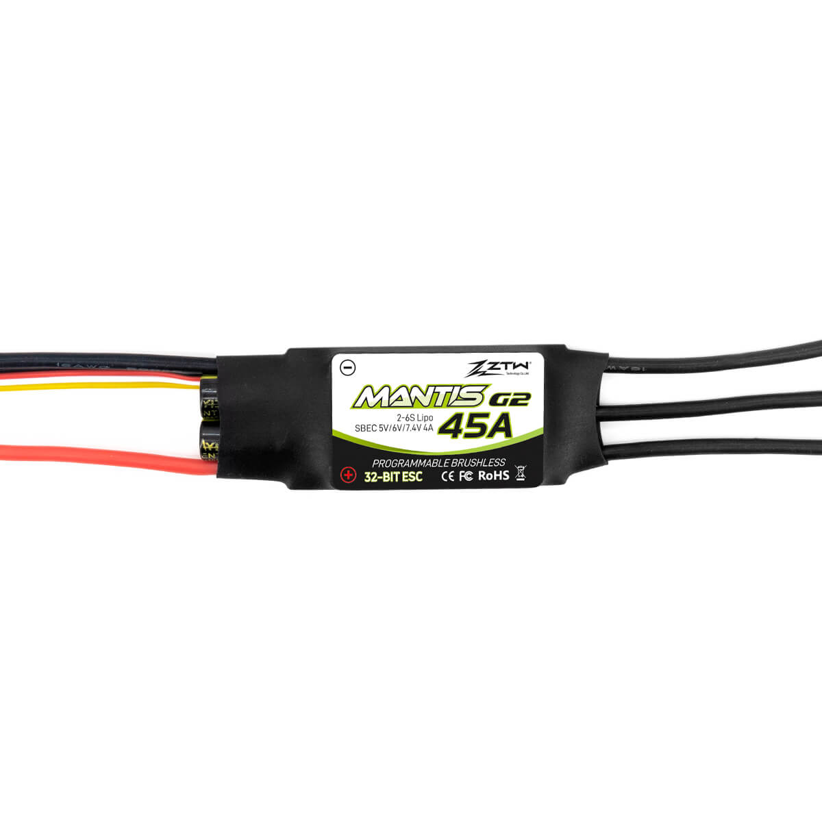 ZTW Mantis G2 45A ESC 2-6S SBEC pour avion RC à voilure fixe 