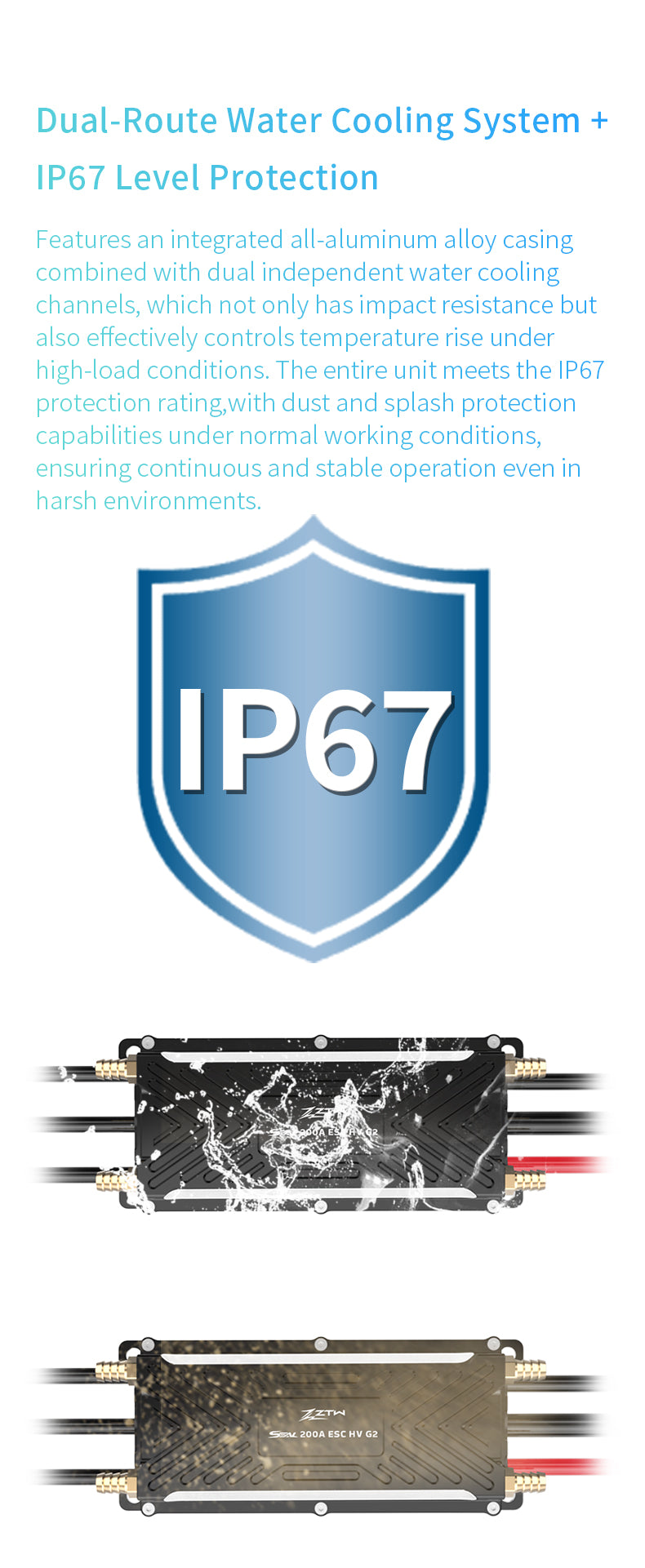 ZTW Seal G2 200A ESC 4-8S pour bateau RC 