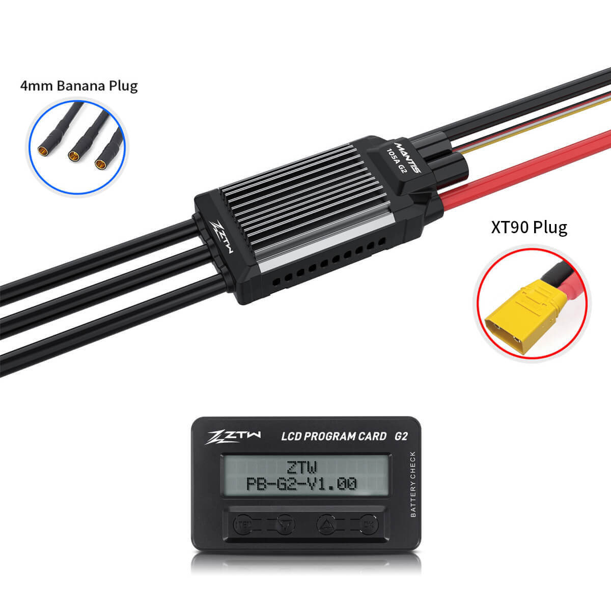 ZTW Mantis G2 105A ESC 3-8S SBEC pour avion RC EDF 