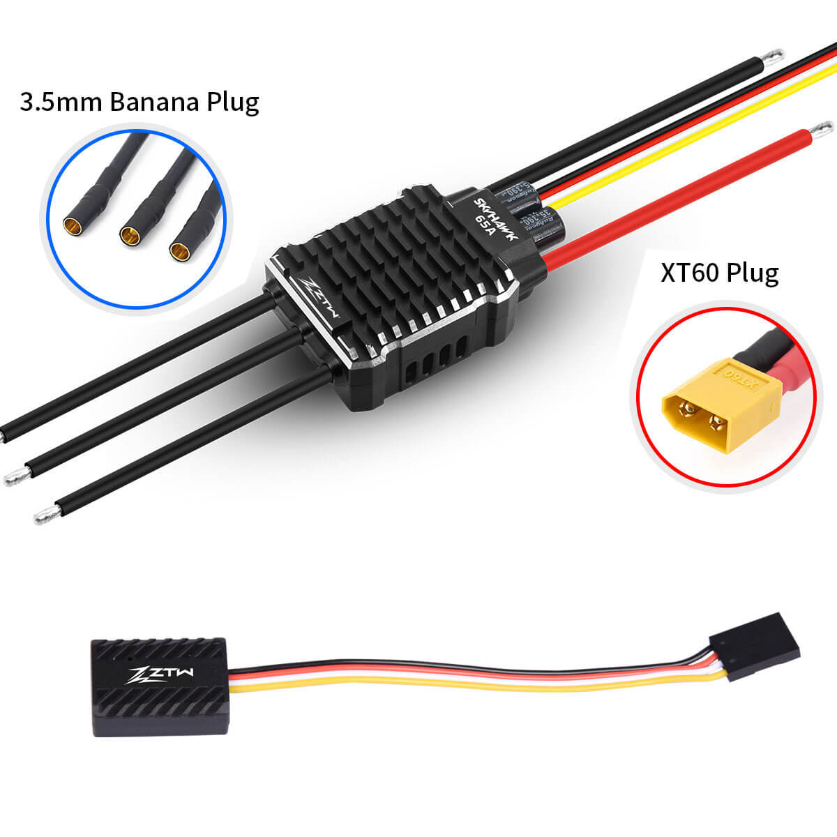 ZTW Skyhawk 65A ESC 3-6S SBEC pour hélicoptère RC 