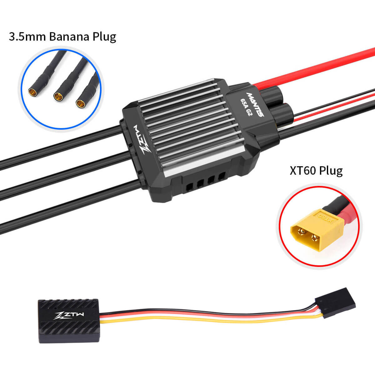 ZTW Mantis G2 65A ESC 3-6S SBEC pour avion RC EDF 