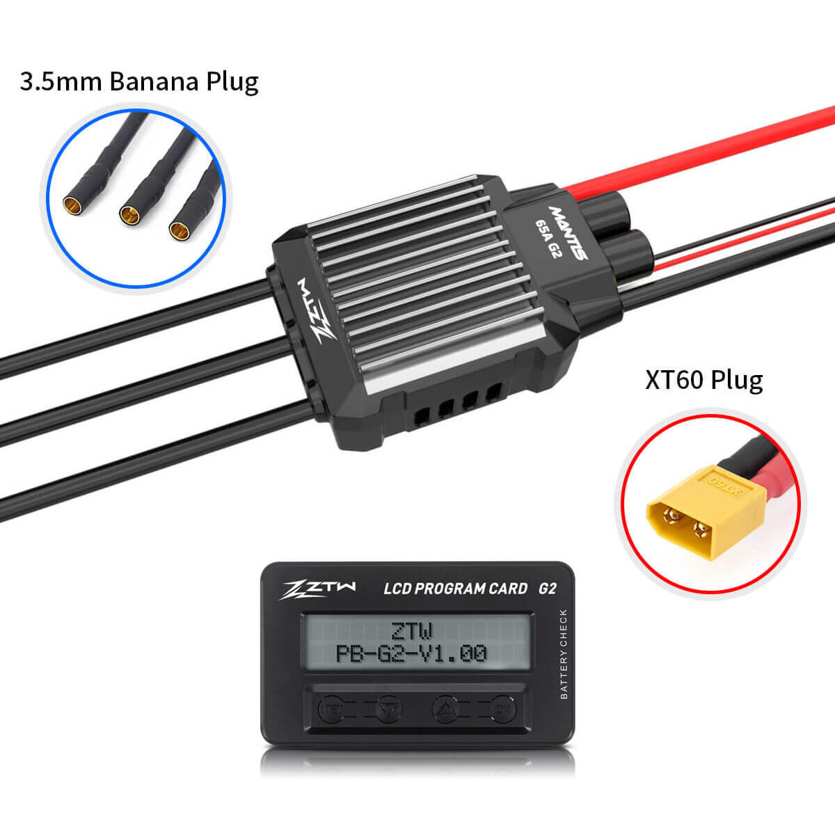 ZTW Mantis G2 65A ESC 3-6S SBEC pour avion RC EDF 