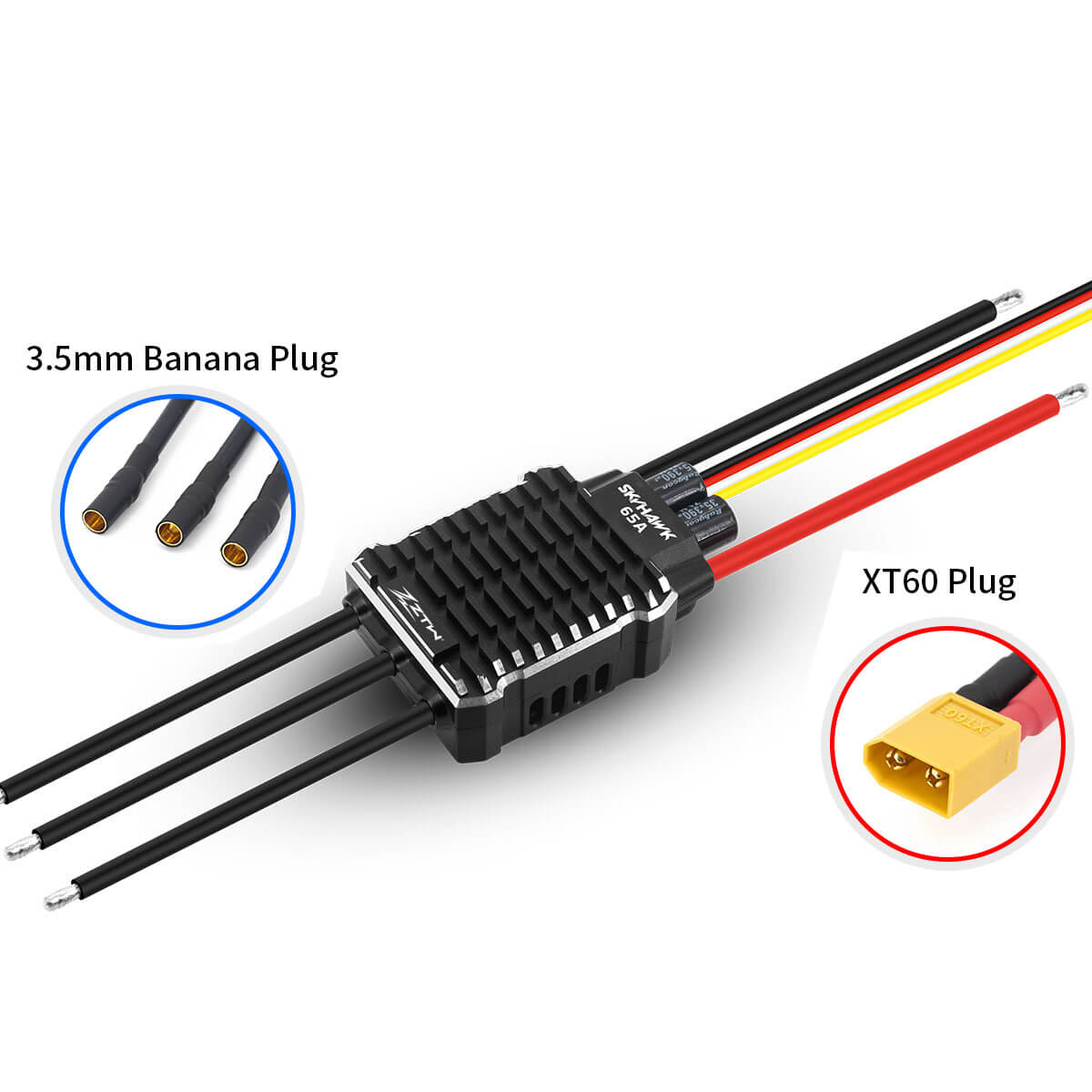 ZTW Skyhawk 65A ESC 3-6S SBEC pour hélicoptère RC 